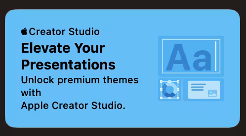 Apple Keynote advertisement for Creator Studio