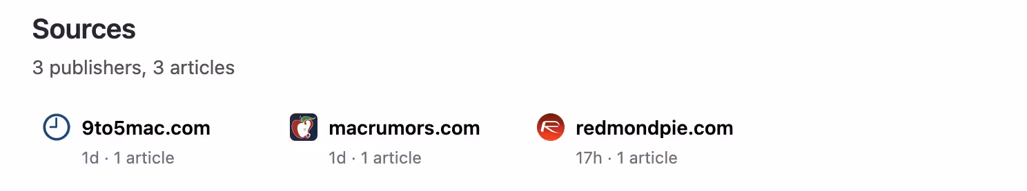 Kagi news sources list