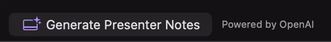 Apple Keynote showing AI feature to have OpenAI generate presenter notes
