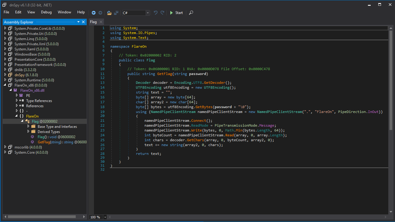 Flare-on 9 alamode DnSpy overview